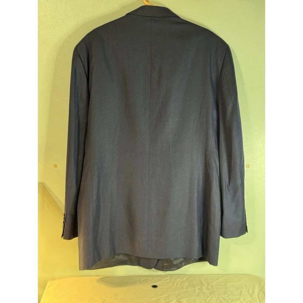 Lennox Italian Silk Wool Blazer 48L Gray Made‎ in Italy Mod Repair Button Incl